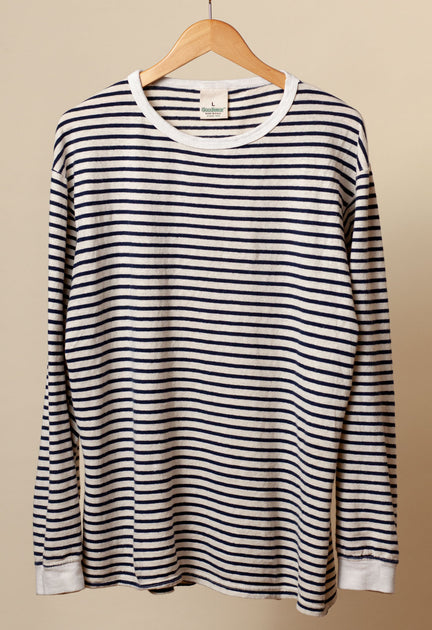 Goodwear Adult Long Sleeve Striped Shirt Hemp Organic Cotton Made