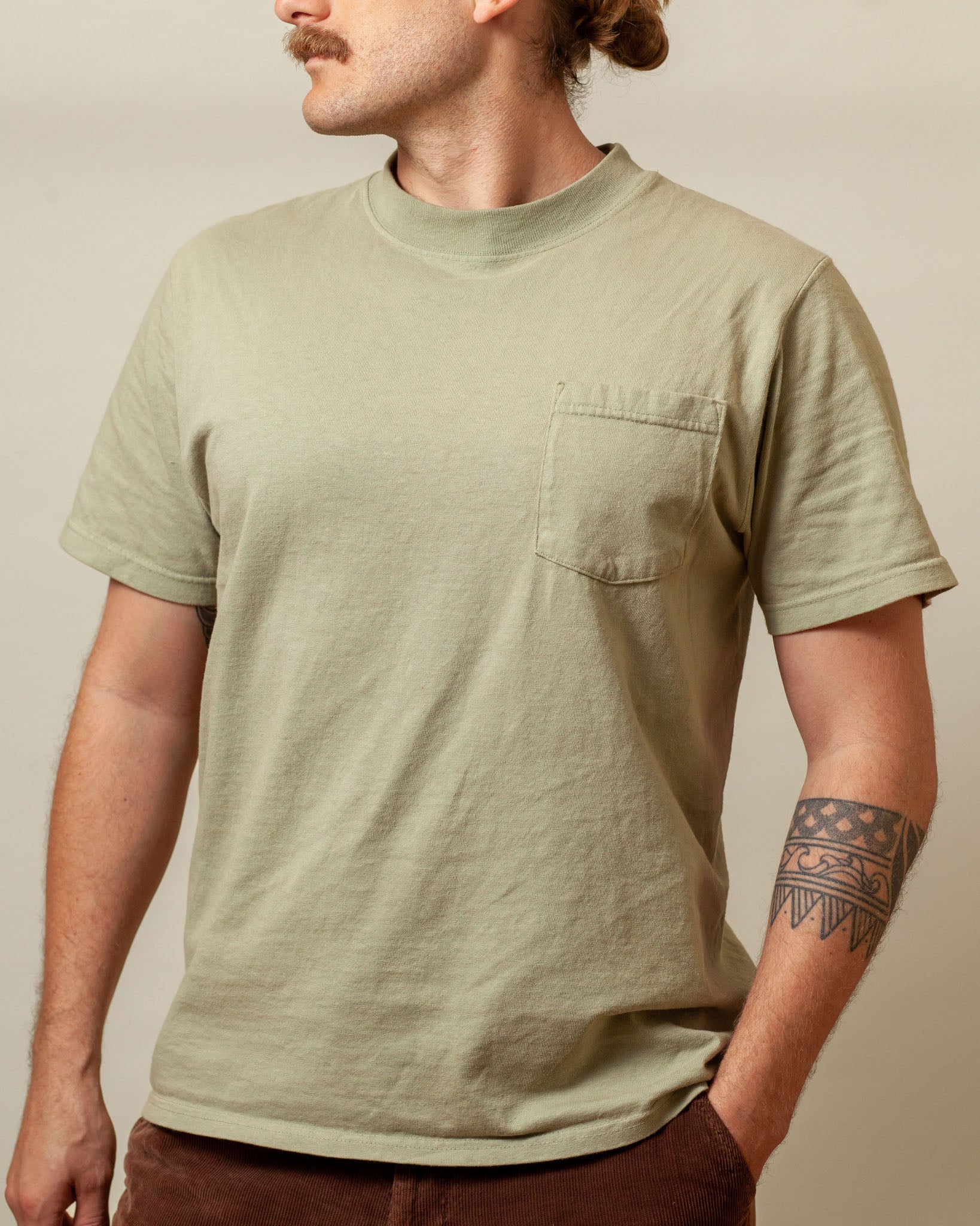 Men's T-Shirt 220G Heavyweight Cotton Short Sleeve Men's Summer T Shirt  Men's Pocket T Shirt Loose Large Fashion T-Shirts For Men 