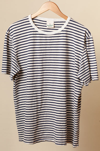 American-Made Soft Hemp Cotton Striped Summer T-Shirt: Goodwear Shirts ...