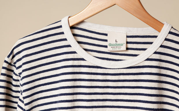 American-Made Soft Hemp Cotton Striped Summer T-Shirt: Goodwear Shirts Made  In USA – Goodwear USA