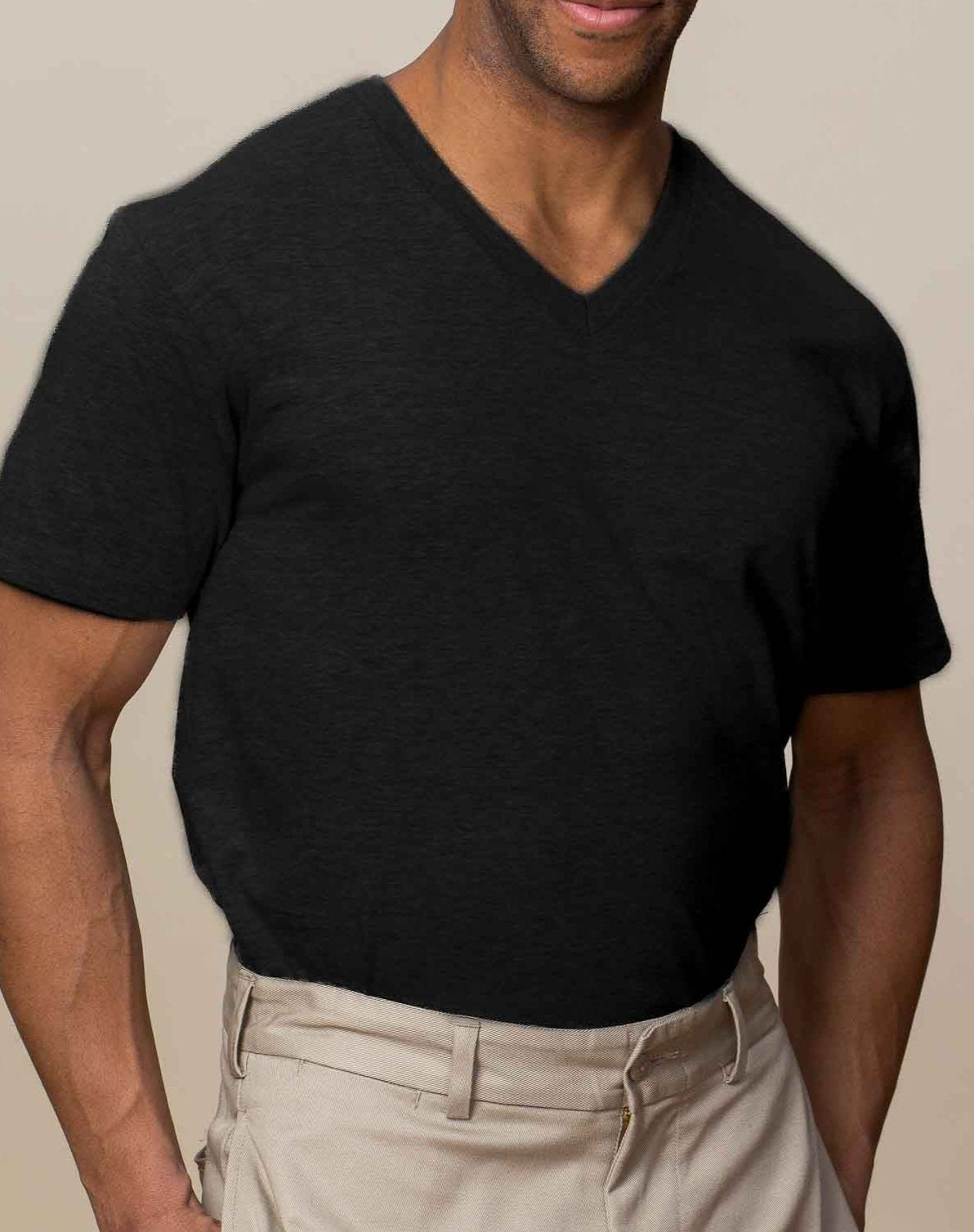 Adult Short Sleeve V-Neck-Undershirt 2-PACK