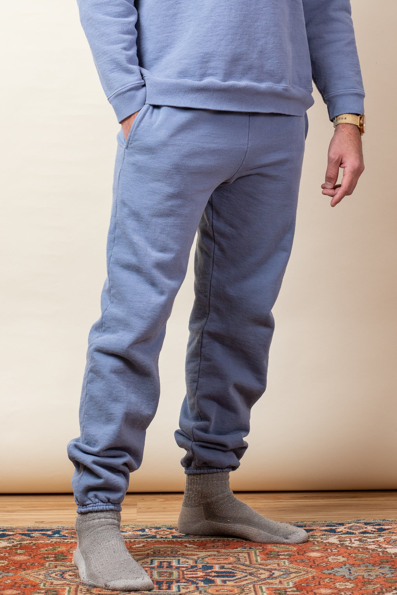 Ardene Man Solid Fleece Sweatpants For Men in Medium Blue, Size XL, 100%  Cotton, Fleece-Lined
